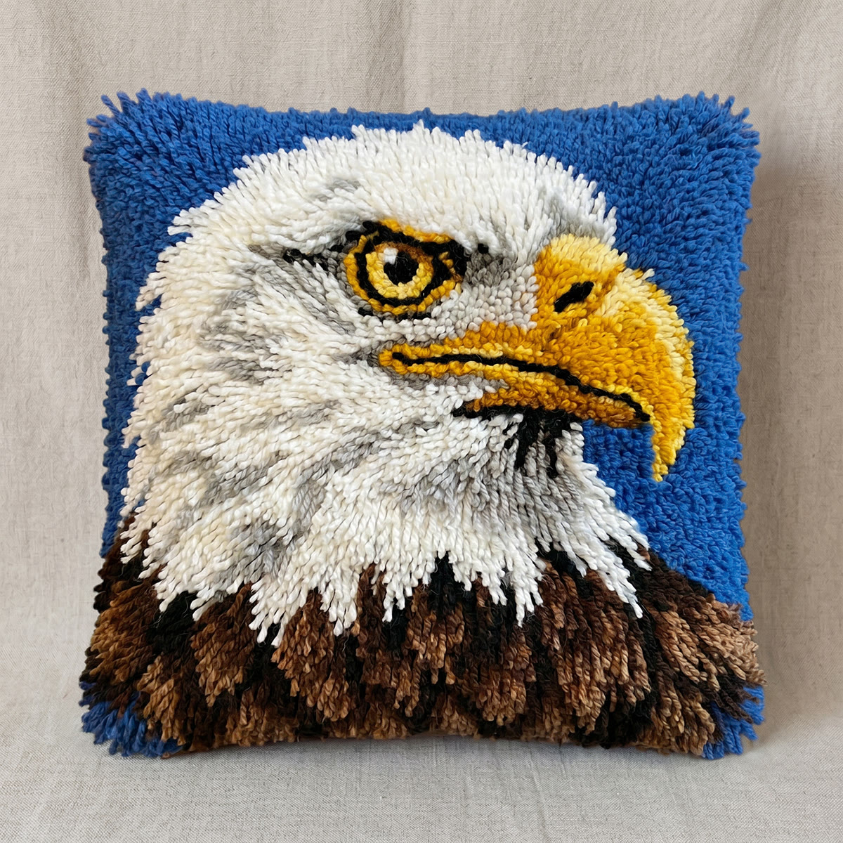 Rubbyoo Latch Hook Pillow Kit - Majestic Eagle | Patriotic Handmade Craft | Nice For Housewarming Gift  - image 8
