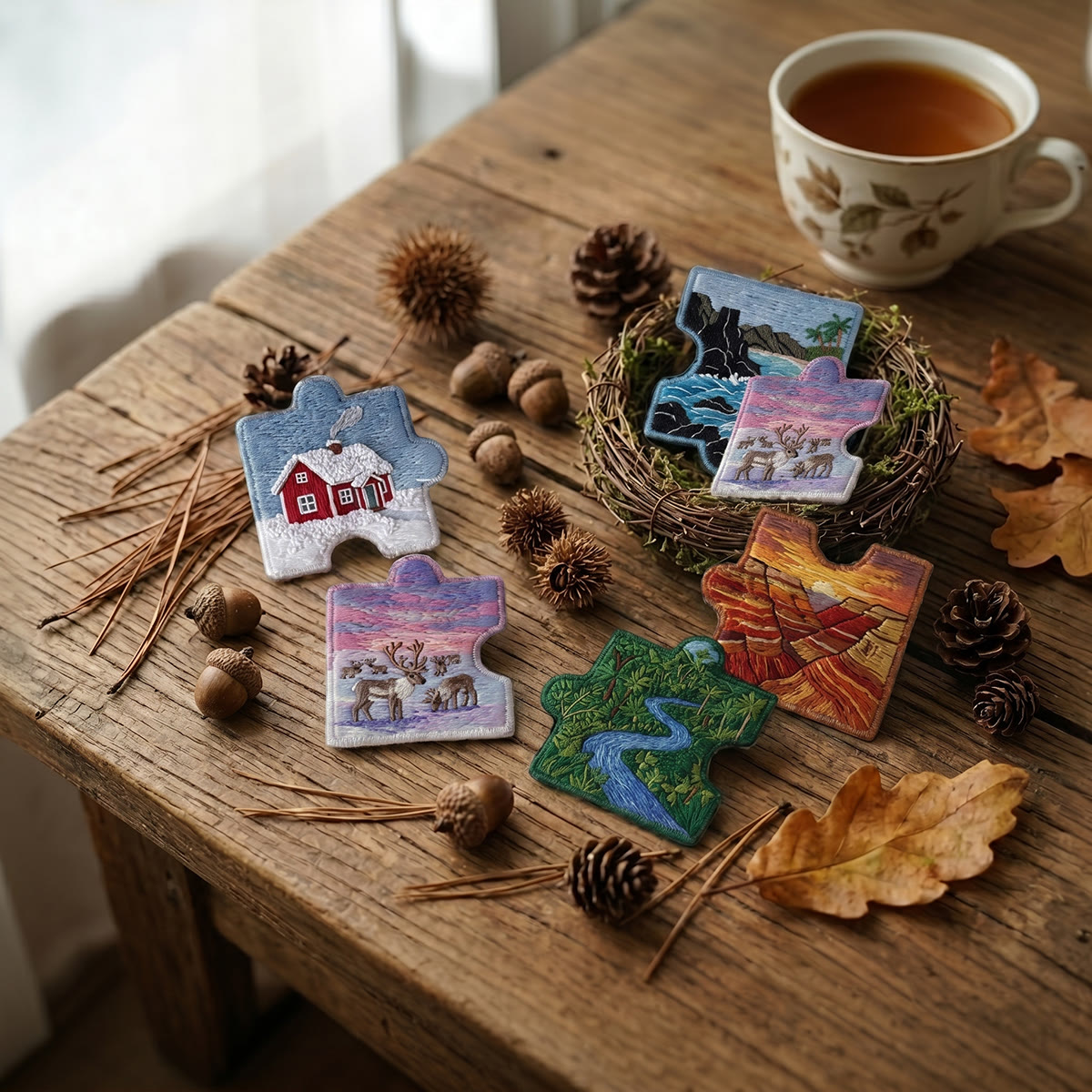 Rubbyoo Diy Magnet & Brooch Embroidery Puzzle Kit - Landscape Art | Unique Birthday Gift For Her - image 6