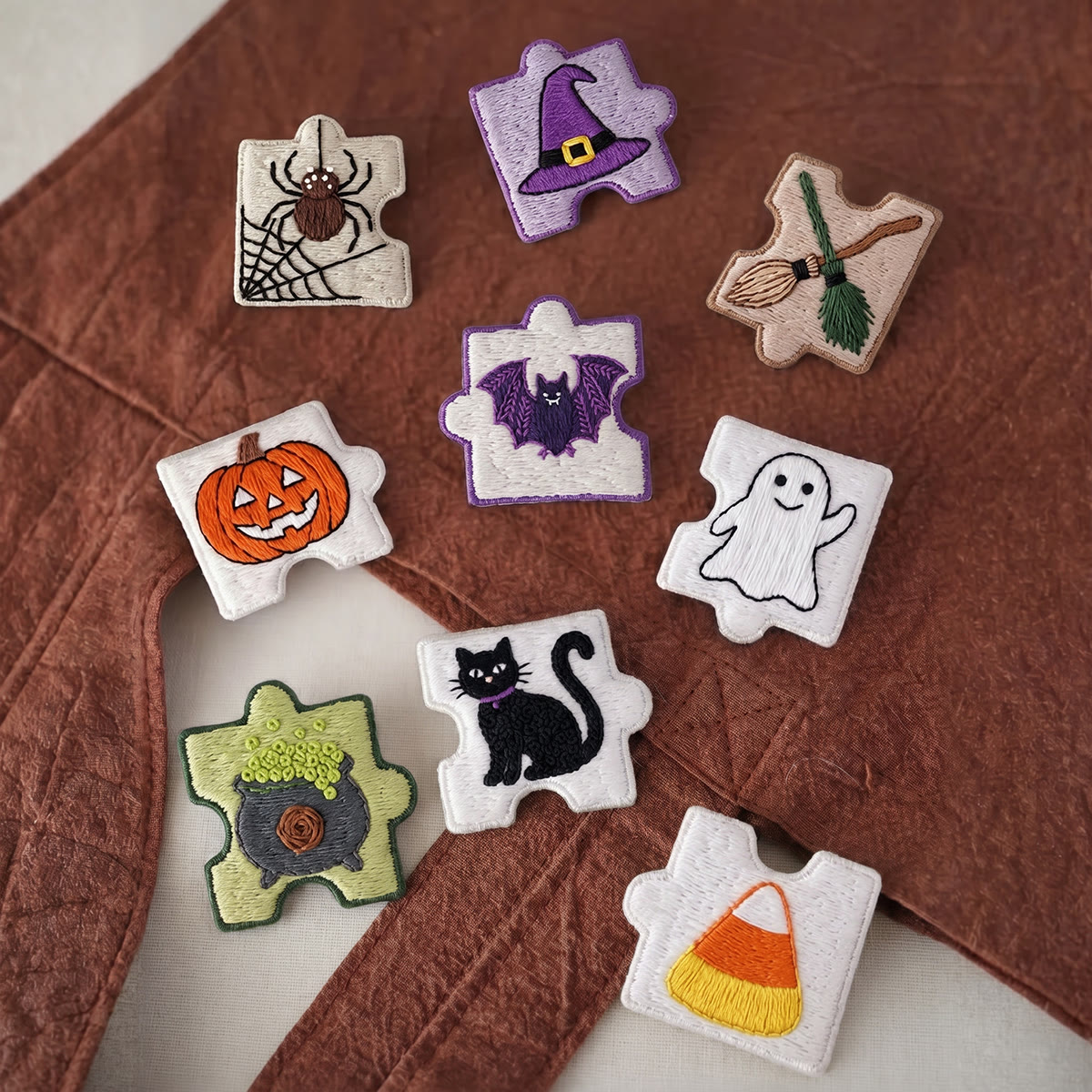 Rubbyoo Diy Magnet & Brooch Embroidery Puzzle Kit - Witchcraft Art | Spooky Cute Kitchen Decor Magnets - image 2