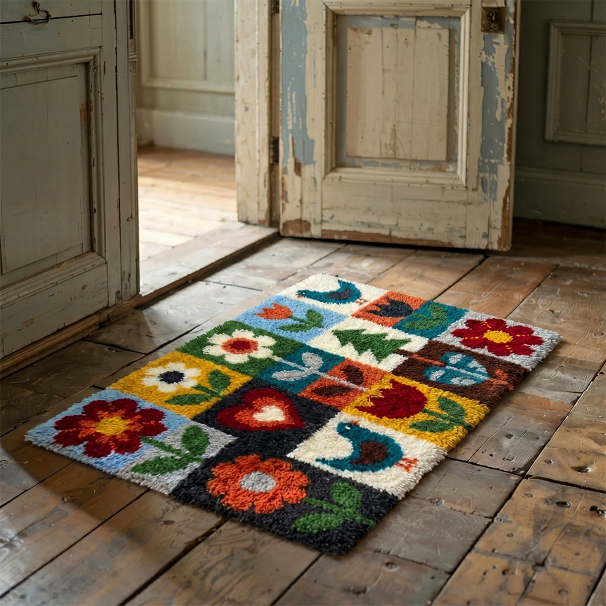 Rubbyoo Latch Hook Rug Kit - Variety Of Flowers | Handmade Floral  Art Craft | Diy Bedroom Floor Mat - image 9