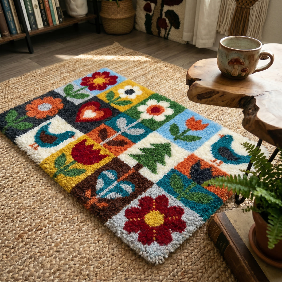 Rubbyoo Latch Hook Rug Kit - Variety Of Flowers | Handmade Floral  Art Craft | Diy Bedroom Floor Mat - image 8