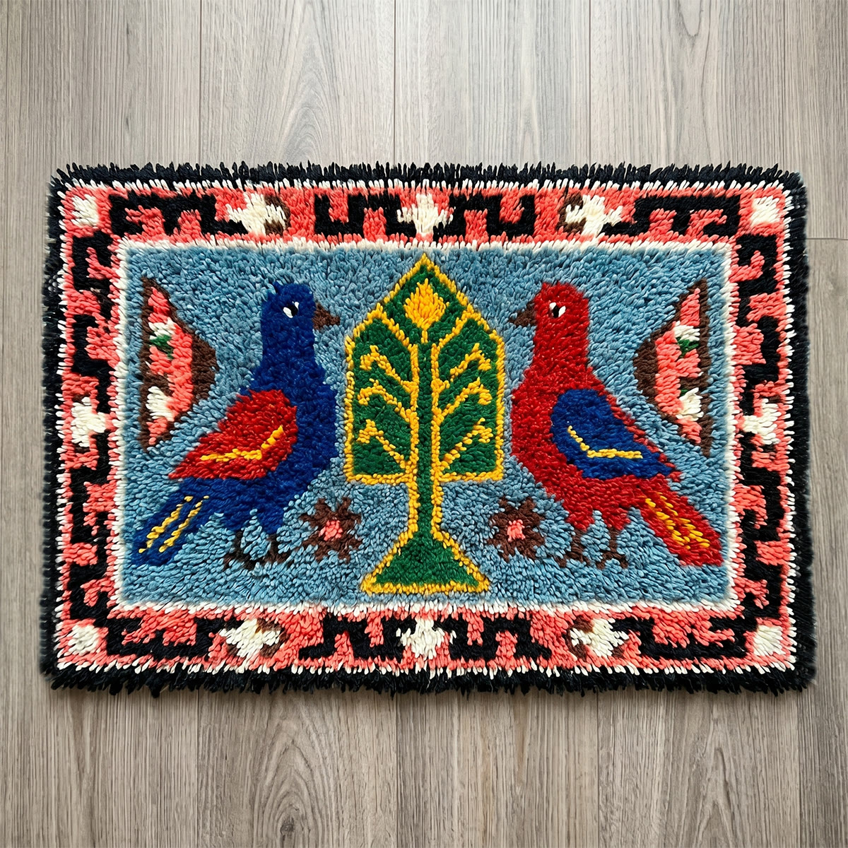 Rubbyoo Latch Hook Rug Kit - Vibrant Bird | Swedish Folk Carpet Art | Unique Hanging Decor - 75×50cm - image 1