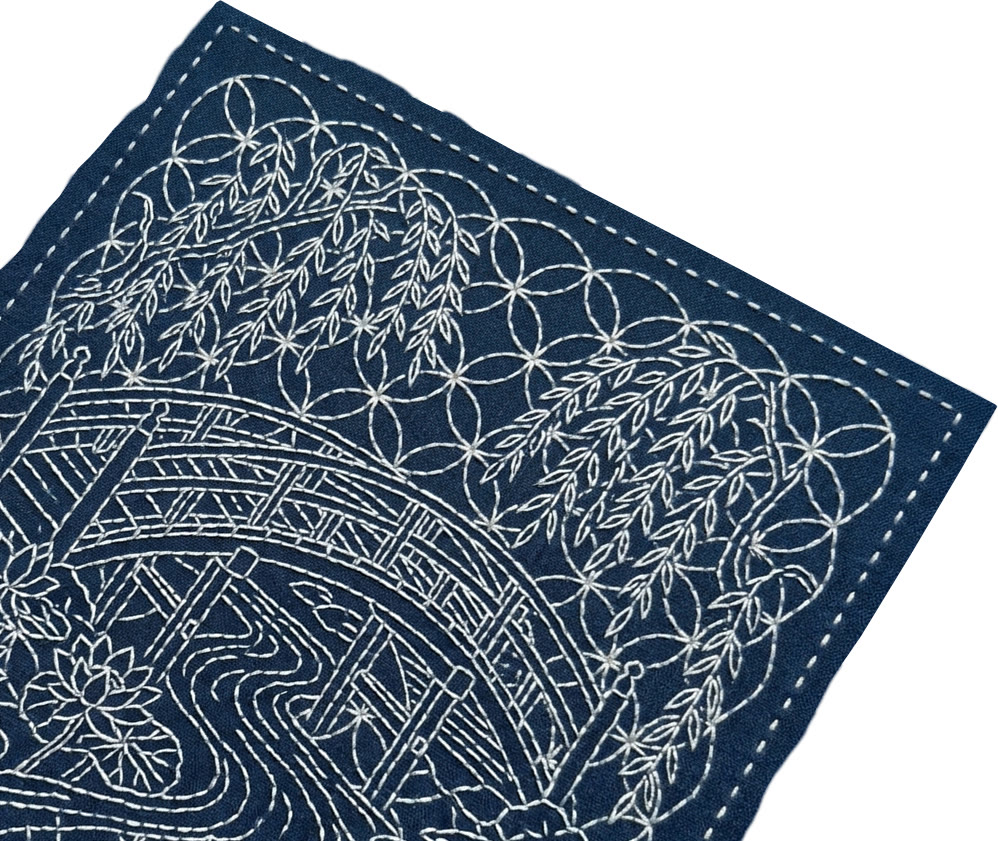 Rubbyoo Sashiko Embroidery Kit -  Zen Garden Bridge | Entry-Level Handmade Gift For Beginner | Cozy & Mindful DIY Ornament - image 2