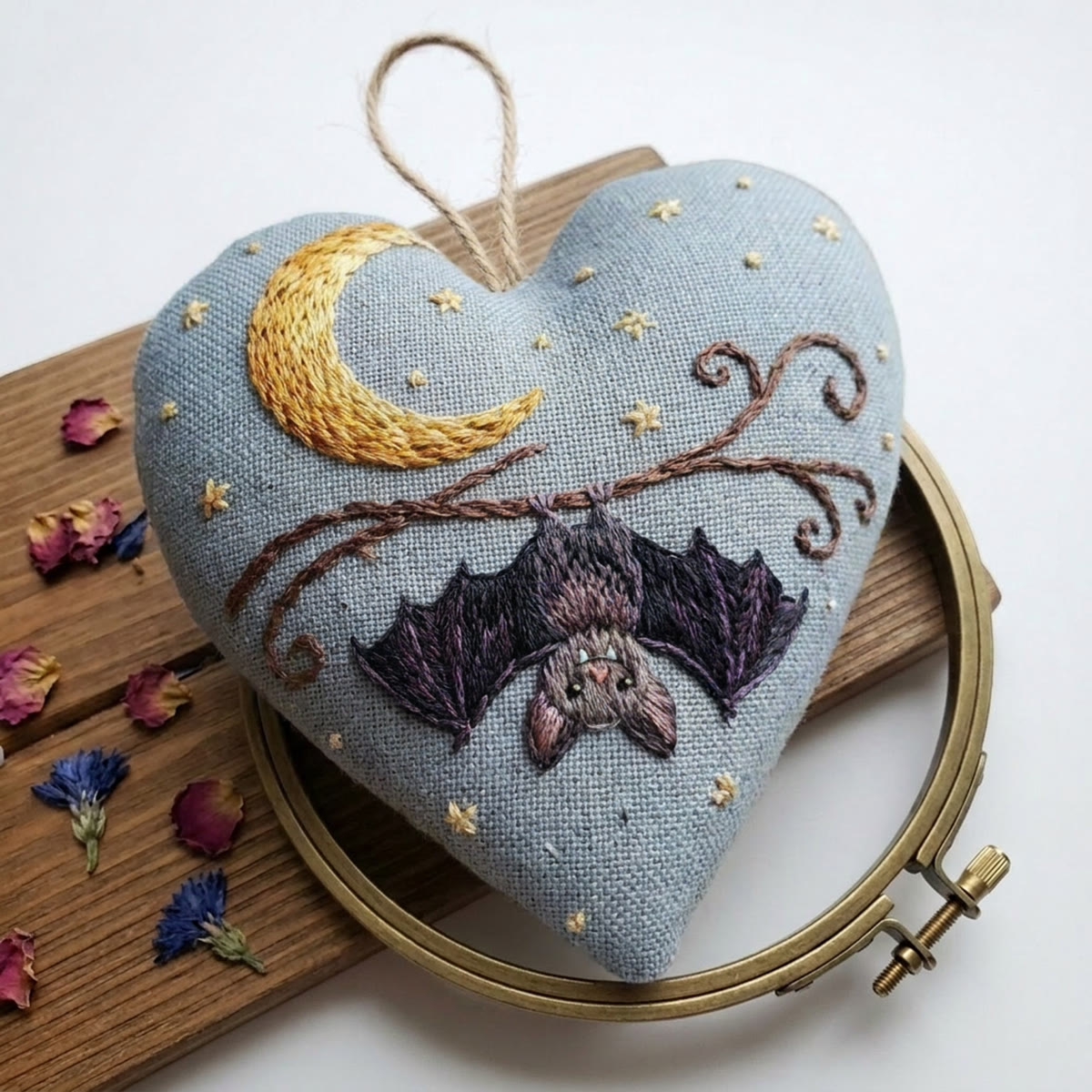 Rubbyoo Heart Embroidery Kit - Evil Bat | Halloween Hanging Decoration | Gothic Style Handmade Gift  - image 7