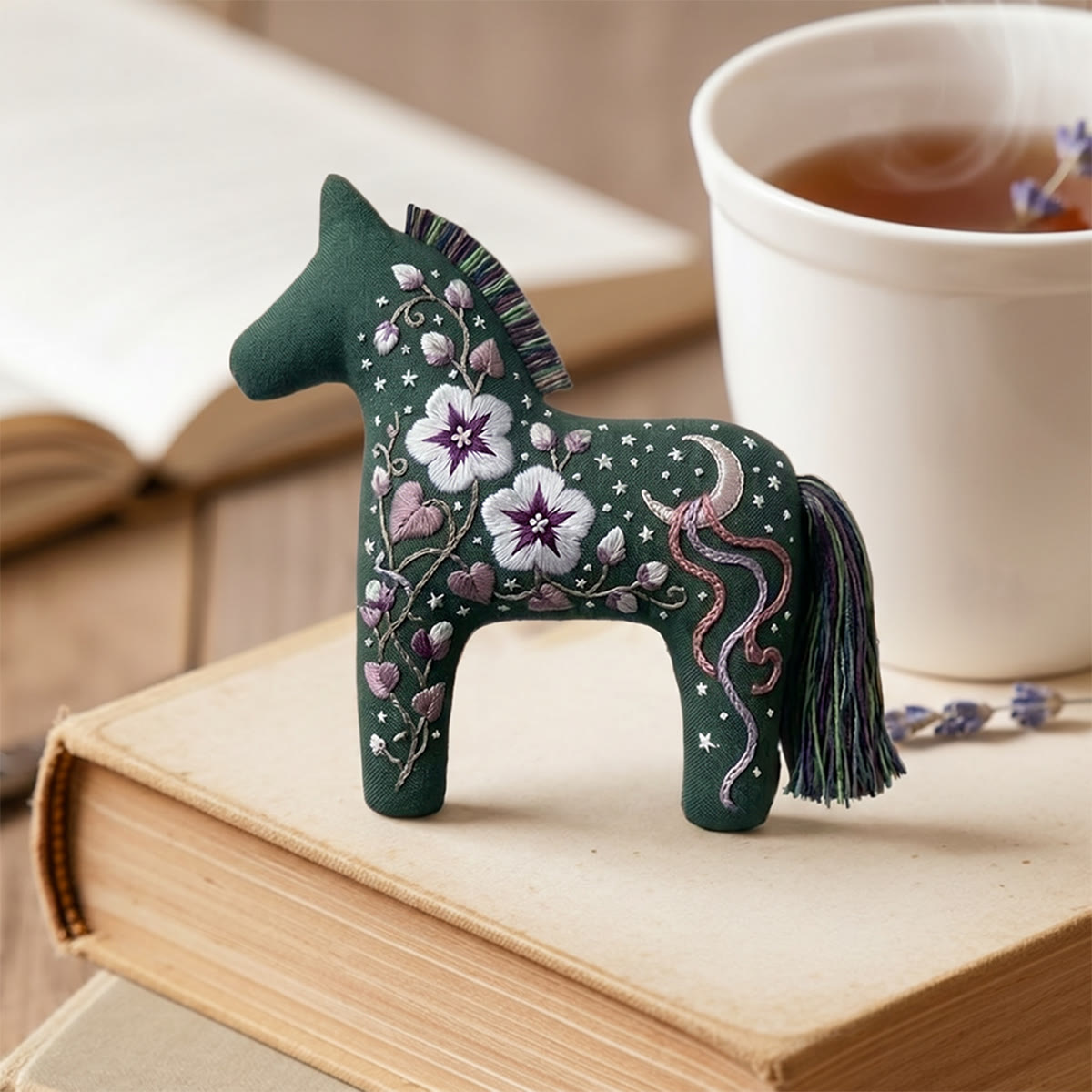 Rubbyoo Dala Horse Embroidery Kit - Celestial And Flowers | Meaningful Handmade Gift | Boho Floral Ornament: - image 2