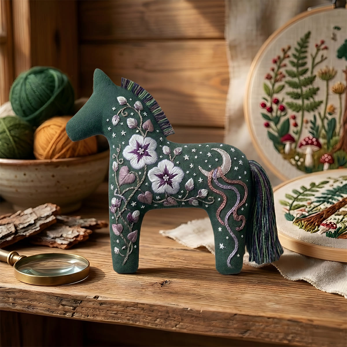 Rubbyoo Dala Horse Embroidery Kit - Celestial And Flowers | Meaningful Handmade Gift | Boho Floral Ornament: - image 7