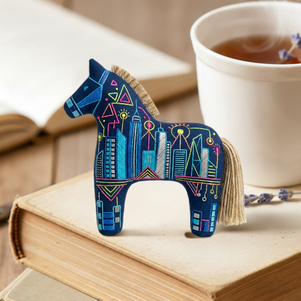 Rubbyoo Dala Horse Embroidery Kit - City Skyline | Meaningful Handmade Gift | Modern Urban Style Accessories - image 2