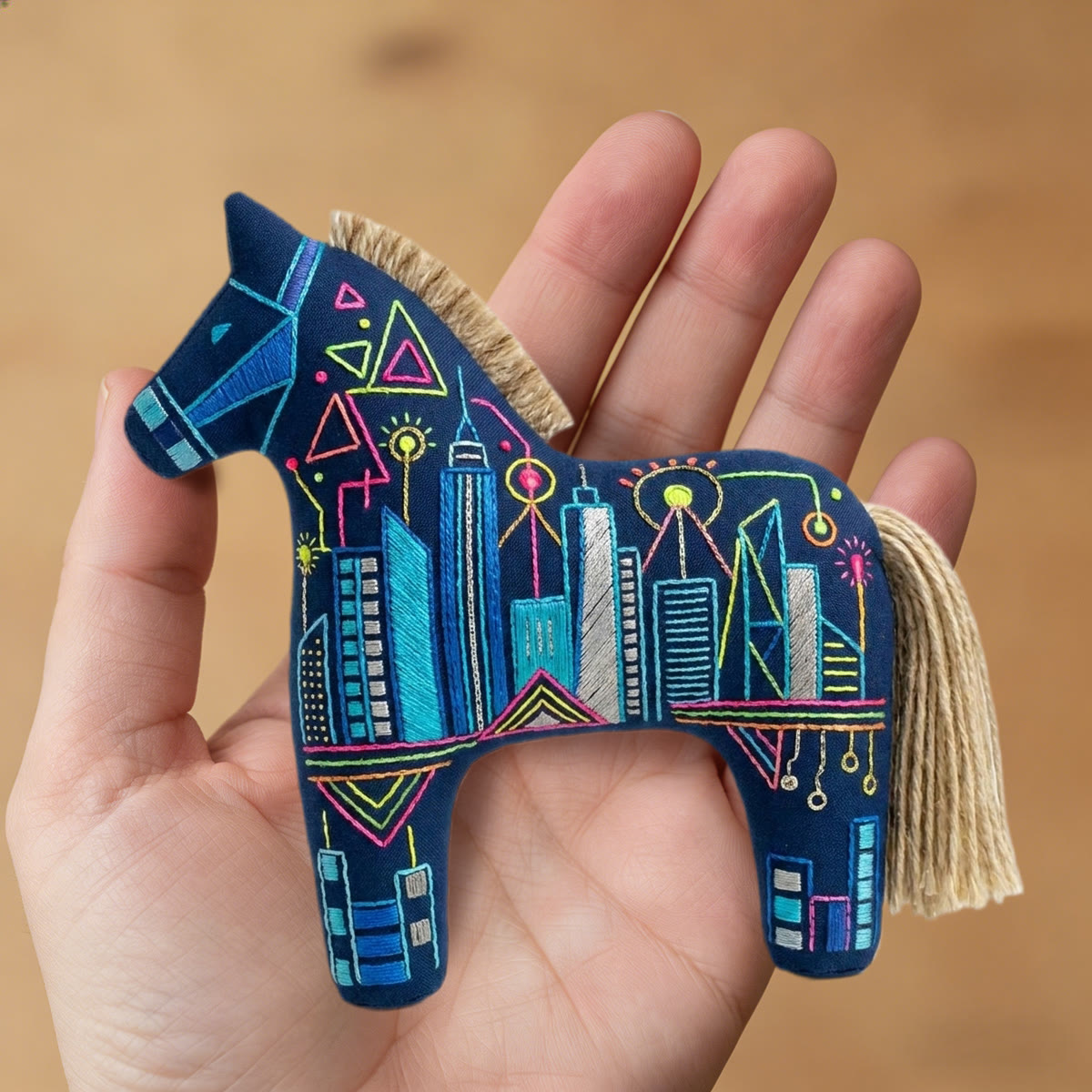 Rubbyoo Dala Horse Embroidery Kit - City Skyline | Meaningful Handmade Gift | Modern Urban Style Accessories - image 8