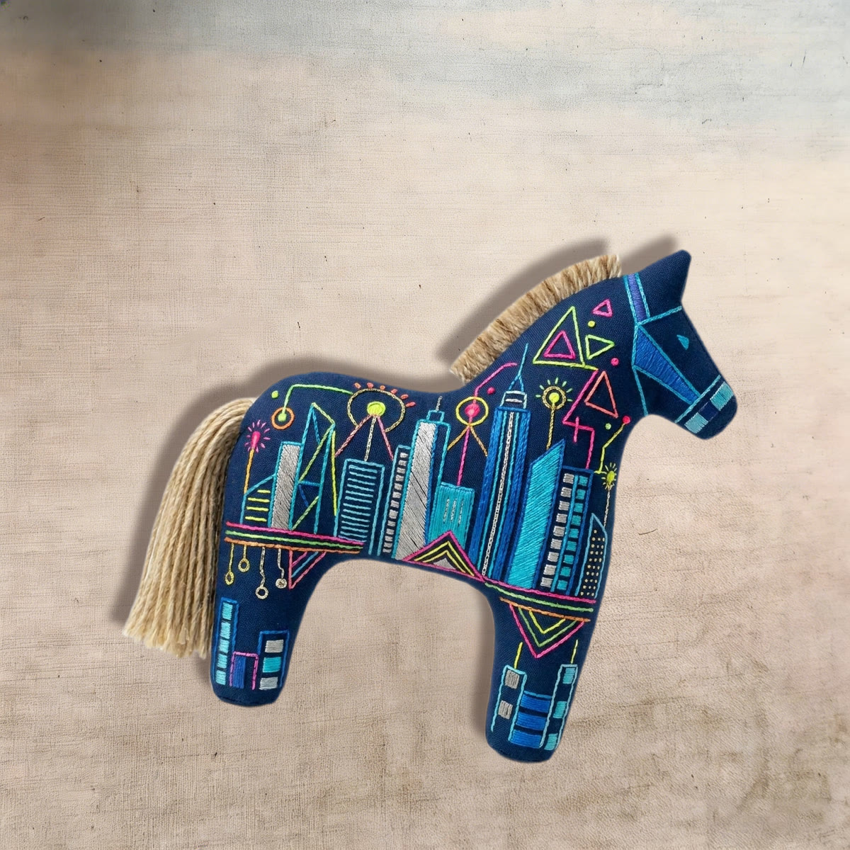Rubbyoo Dala Horse Embroidery Kit - City Skyline | Meaningful Handmade Gift | Modern Urban Style Accessories - image 4