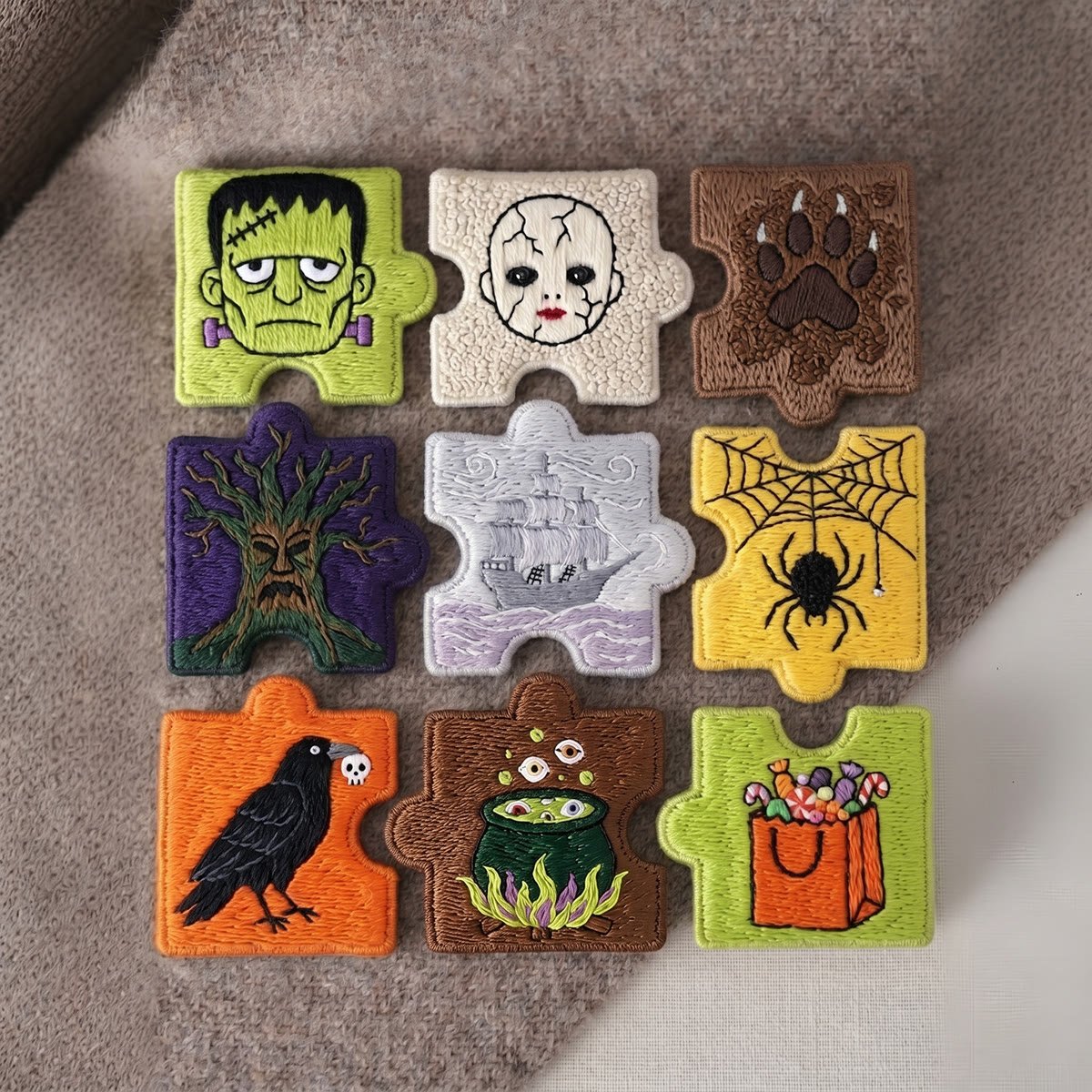 Rubbyoo Diy Magnet & Brooch Embroidery Puzzle Kit - Spooky Halloween Scenes | Gifts For Horror Fans - image 3