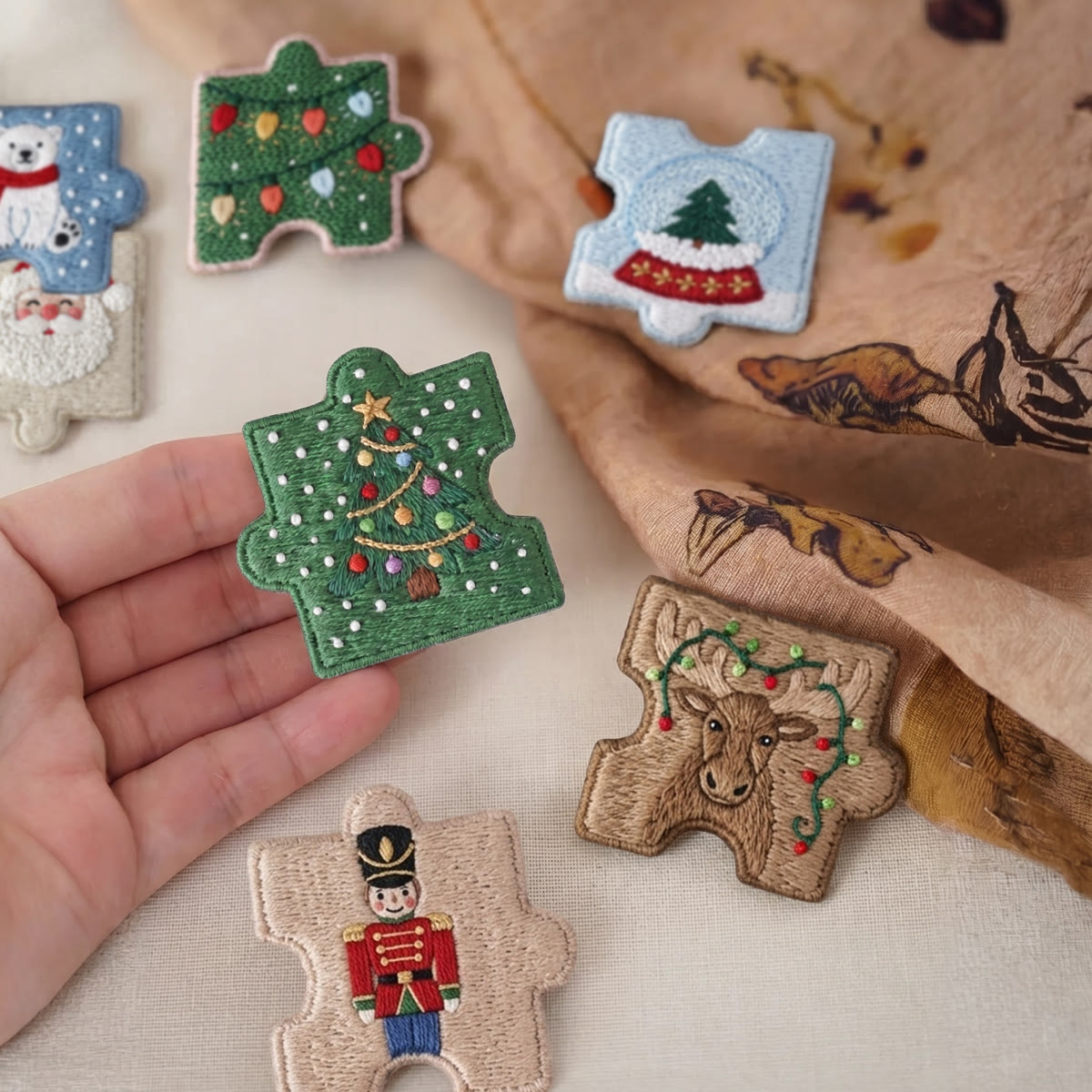 Rubbyoo Diy Magnet & Brooch Embroidery Puzzle Kit - Winter Wonderland | Holiday Kitchen Decor - image 4