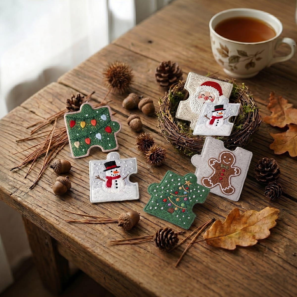 Rubbyoo Diy Magnet & Brooch Embroidery Puzzle Kit - Winter Wonderland | Holiday Kitchen Decor - image 6