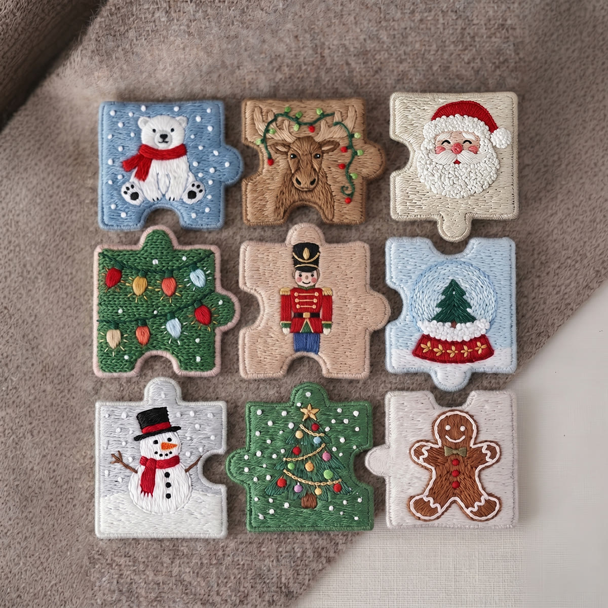 Rubbyoo Diy Magnet & Brooch Embroidery Puzzle Kit - Winter Wonderland | Holiday Kitchen Decor - image 3