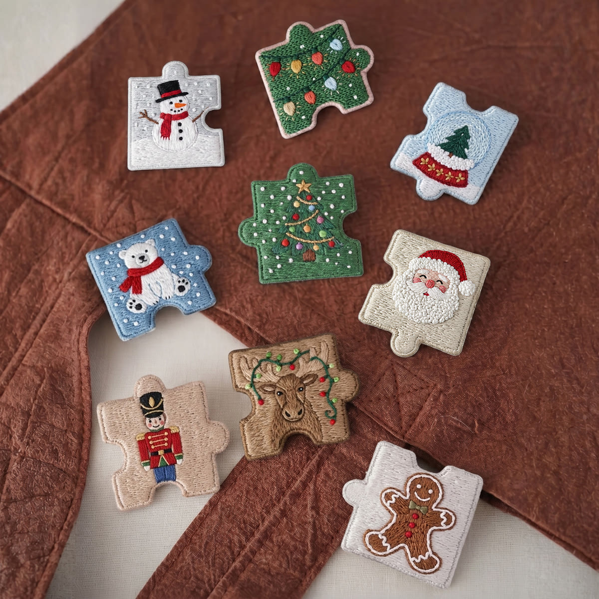 Rubbyoo Diy Magnet & Brooch Embroidery Puzzle Kit - Winter Wonderland | Holiday Kitchen Decor - image 2