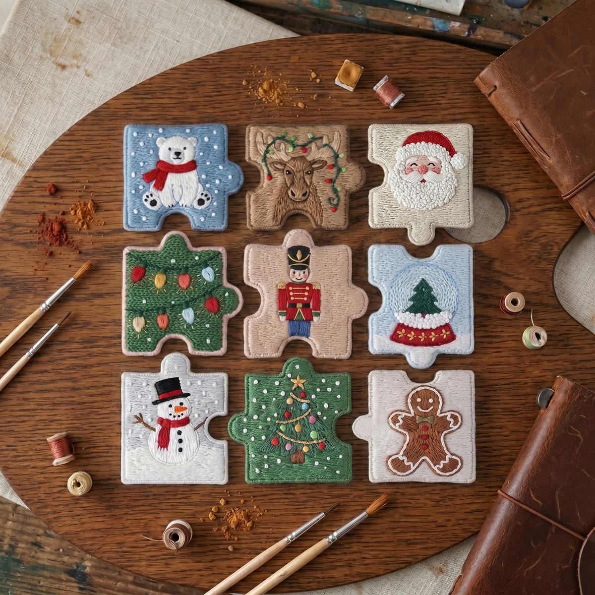 Rubbyoo Diy Magnet & Brooch Embroidery Puzzle Kit - Winter Wonderland | Holiday Kitchen Decor - image 5