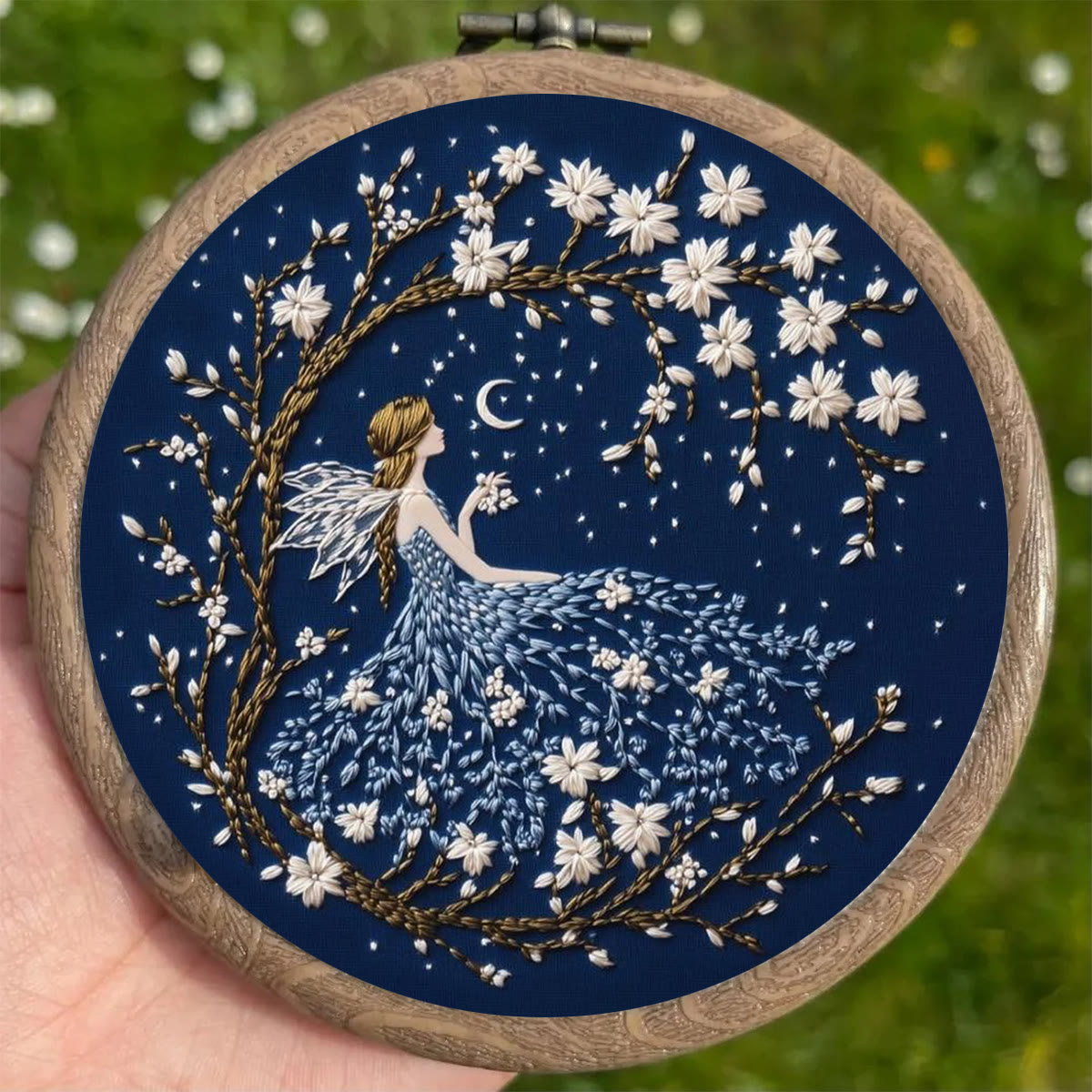 Rubbyoo Embroidery Kit - Blue Fairy |  Pretty Handmade Sewing Kit | Elegant Fairy-Tale Motif Gift For Her - image 4