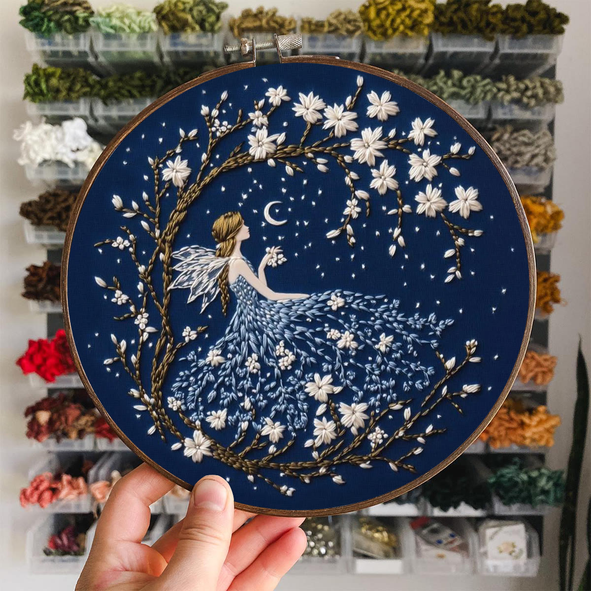 Rubbyoo Embroidery Kit - Blue Fairy |  Pretty Handmade Sewing Kit | Elegant Fairy-Tale Motif Gift For Her - image 8