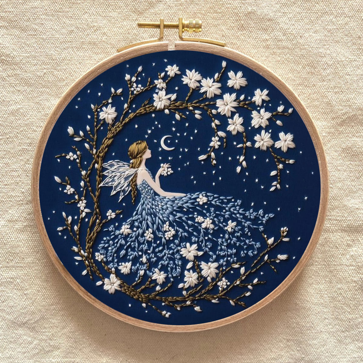 Rubbyoo Embroidery Kit - Blue Fairy |  Pretty Handmade Sewing Kit | Elegant Fairy-Tale Motif Gift For Her - image 3