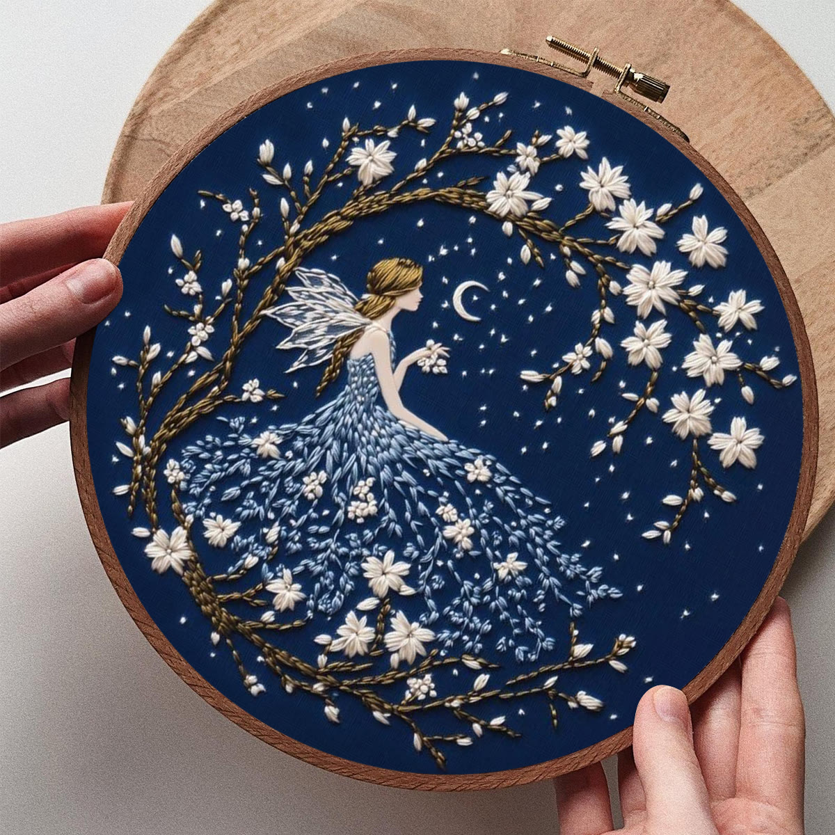 Rubbyoo Embroidery Kit - Blue Fairy |  Pretty Handmade Sewing Kit | Elegant Fairy-Tale Motif Gift For Her - image 2