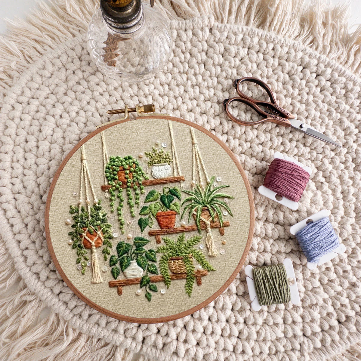 Rubbyoo Embroidery Kit - Potted Plant | Intricate Textured Botanical Collection  | Special Garden Theme Gift For Plant Lovers - image 4