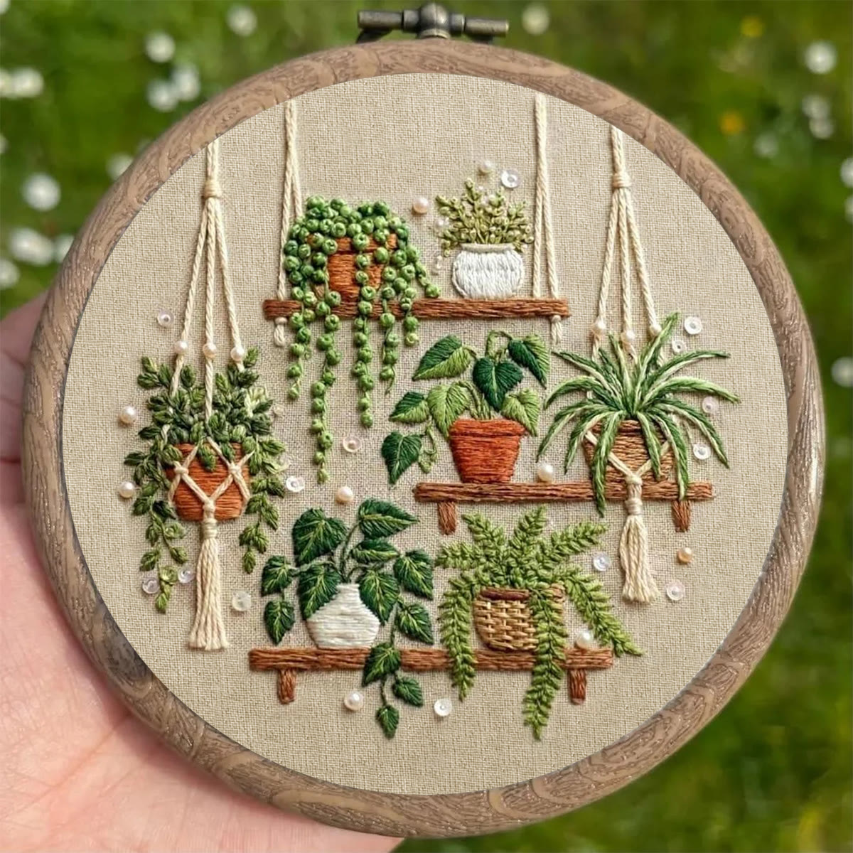 Rubbyoo Embroidery Kit - Potted Plant | Intricate Textured Botanical Collection  | Special Garden Theme Gift For Plant Lovers - image 3