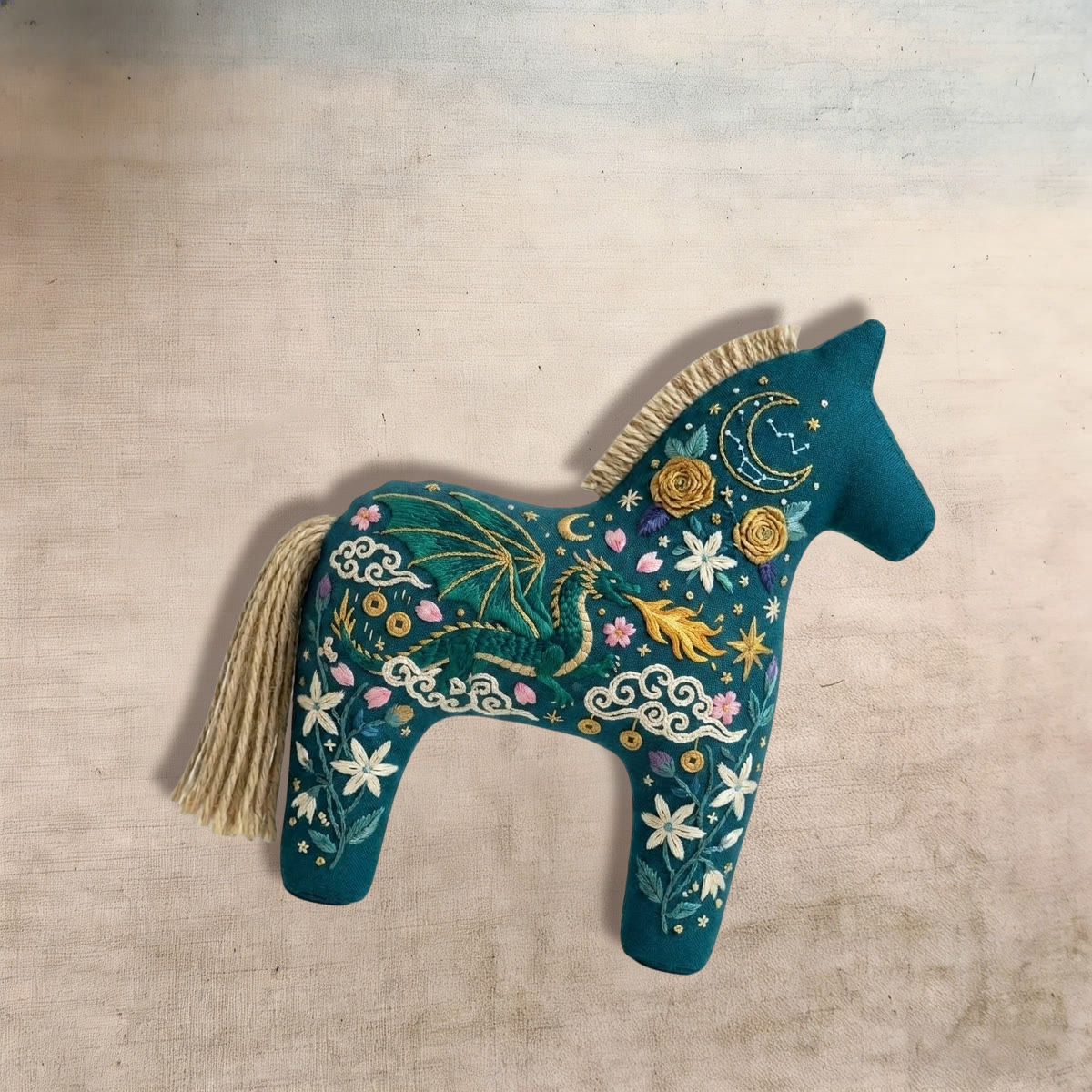 Rubbyoo Dala Horse Embroidery Kit - Fire Breathing Dragon  | Horse Lover Present | Aesthetic Bag Charm - image 5