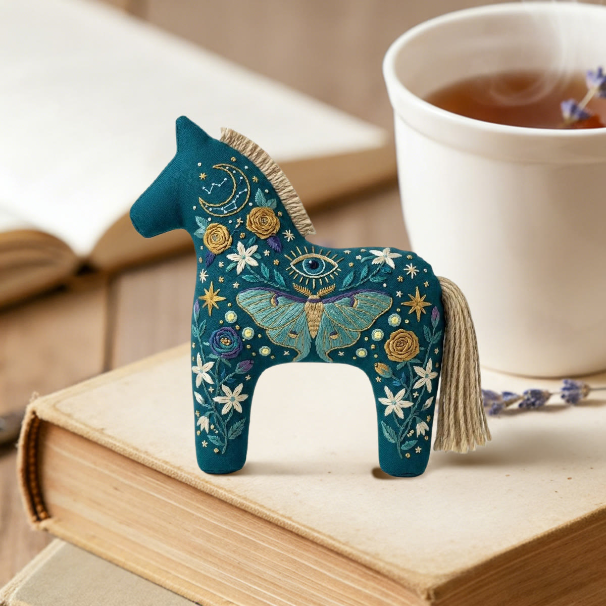 Rubbyoo Dala Horse Embroidery Kit - Luna Moth | Diy Handmade Craft | Witchy Purse Accessory - image 3