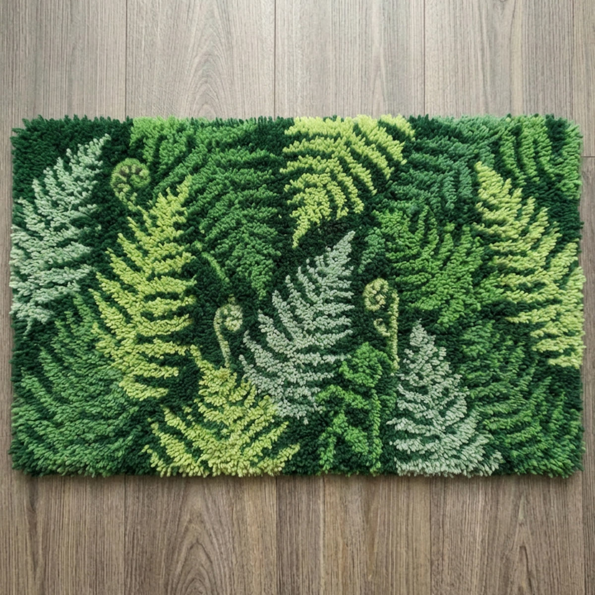Rubbyoo Latch Hook Rug Kit - Fern Leaves | Gift For Plant Lovers | Cottagecore Home Decor - 75×50cm - image 1