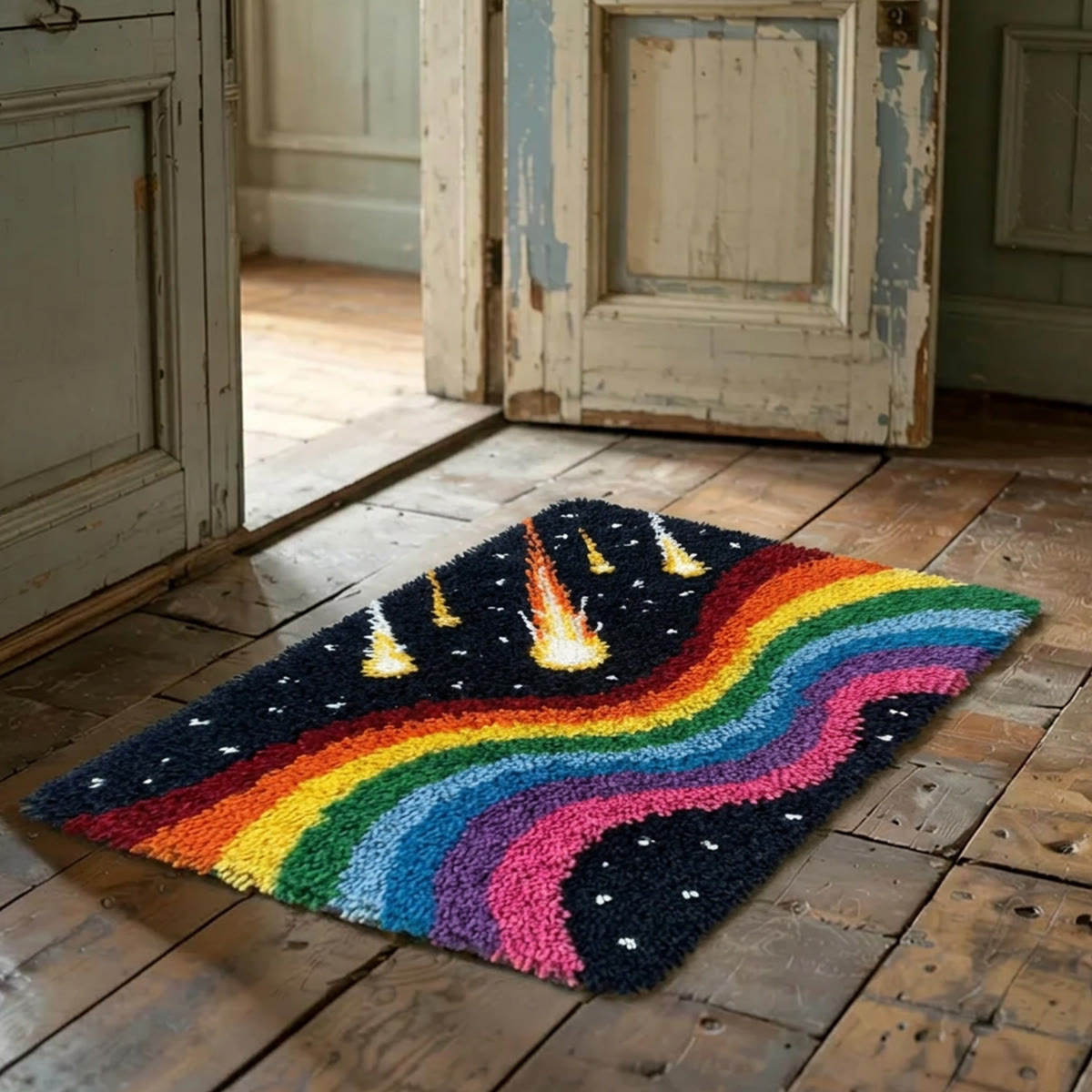 Rubbyoo Latch Hook Rug Kit - Shooting Stars | Unique Handmade Craft | Nursery Floor Mat - image 3