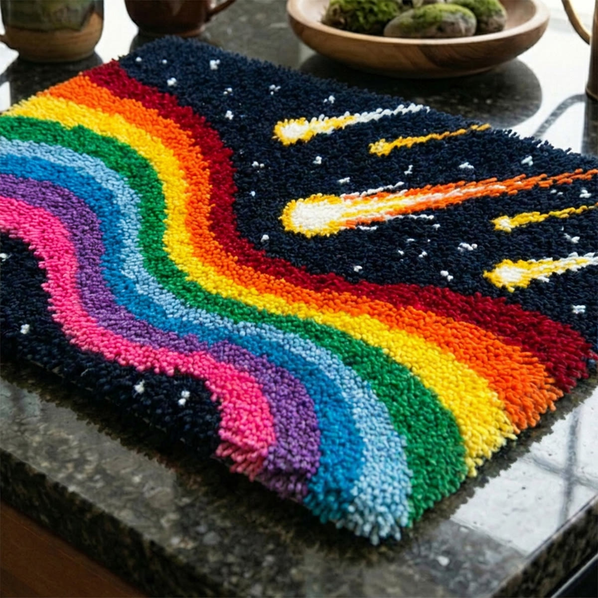 Rubbyoo Latch Hook Rug Kit - Shooting Stars | Unique Handmade Craft | Nursery Floor Mat - image 6
