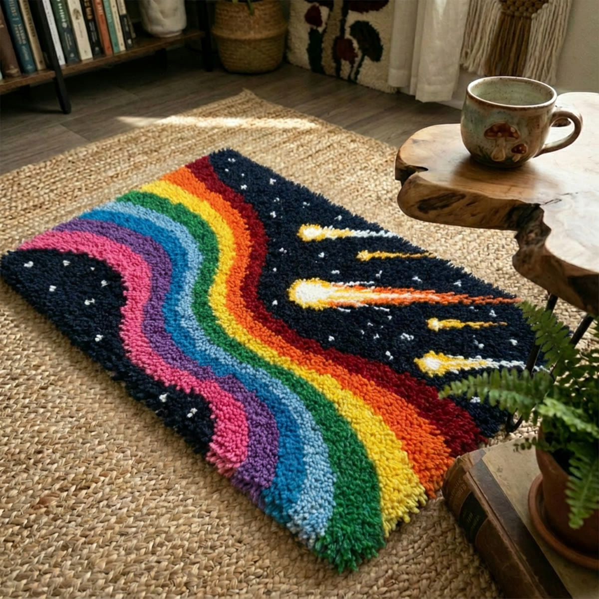 Rubbyoo Latch Hook Rug Kit - Shooting Stars | Unique Handmade Craft | Nursery Floor Mat - image 4