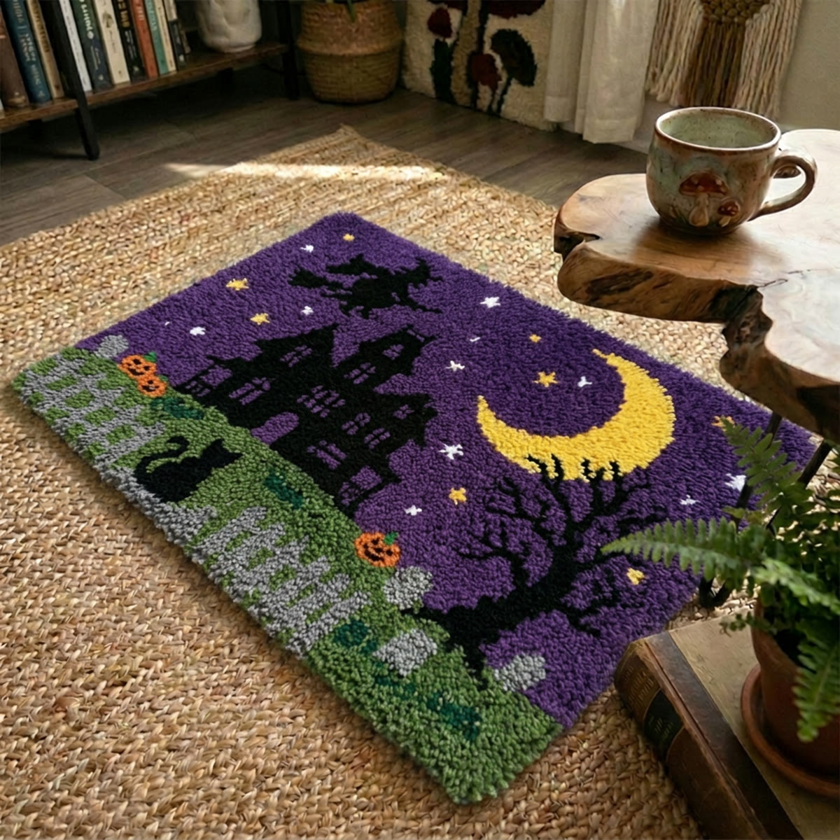 Rubbyoo Latch Hook Rug Kit - Haunted House | Halloween Spooky Gift | Entryway Welcome Mat - image 5