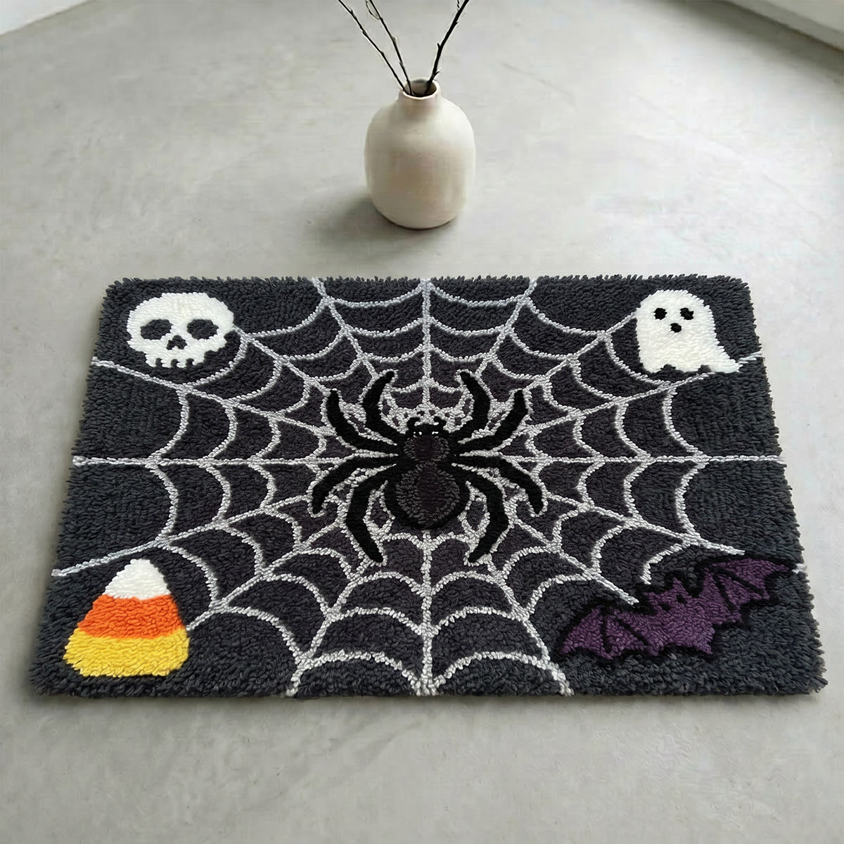 Rubbyoo Latch Hook Rug Kit - Big Black Spider | Handmade Gift For Her | Halloween Holiday Spooky Mat   - image 6