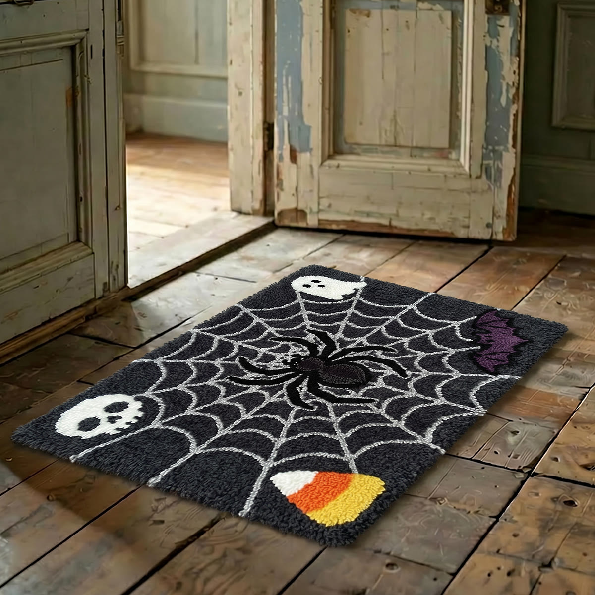 Rubbyoo Latch Hook Rug Kit - Big Black Spider | Handmade Gift For Her | Halloween Holiday Spooky Mat   - image 3