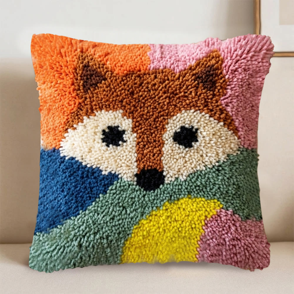 Rubbyoo Latch Hook Pillow Kit - Cute Fox | Unique Handmade Gift | Living Room Couch Accent Pillow - image 4