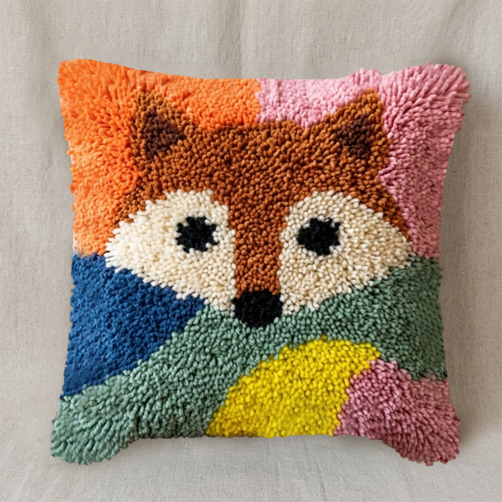 Rubbyoo Latch Hook Pillow Kit - Cute Fox | Unique Handmade Gift | Living Room Couch Accent Pillow - image 3