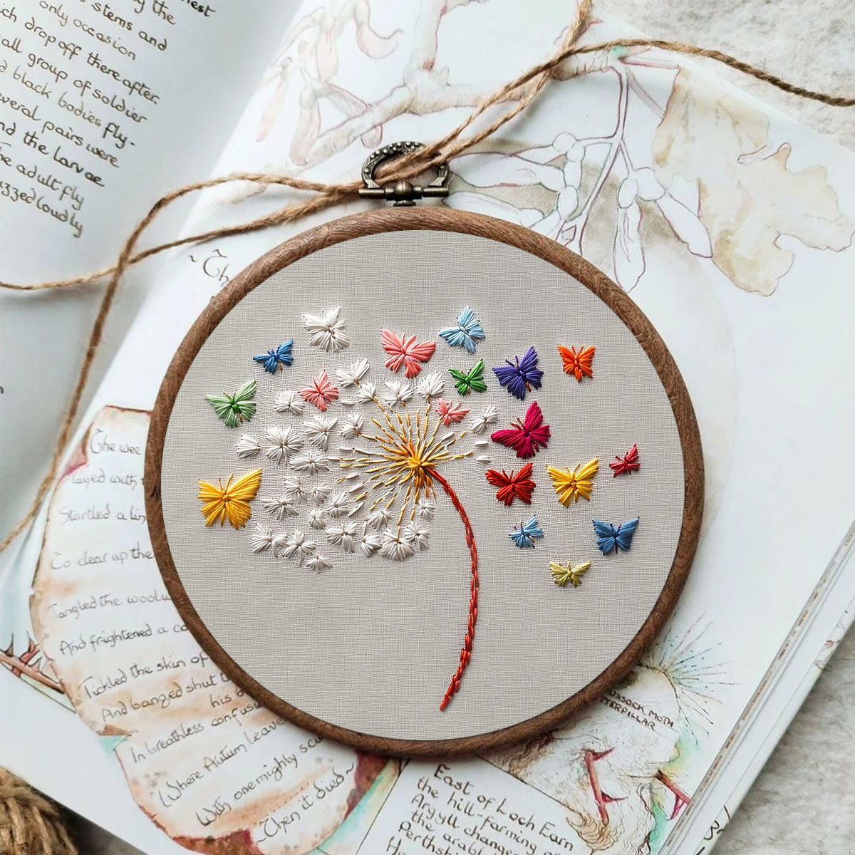 Rubbyoo Embroidery Kit - Dandelion With Butterfly | Easy Handmade Art | Perfect Decorative Gift  - image 2
