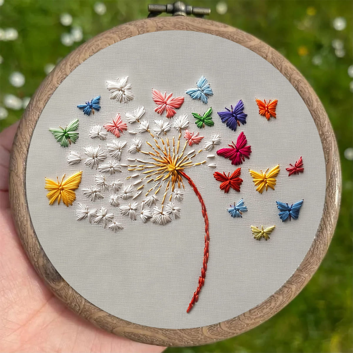 Rubbyoo Embroidery Kit - Dandelion With Butterfly | Easy Handmade Art | Perfect Decorative Gift  - image 3