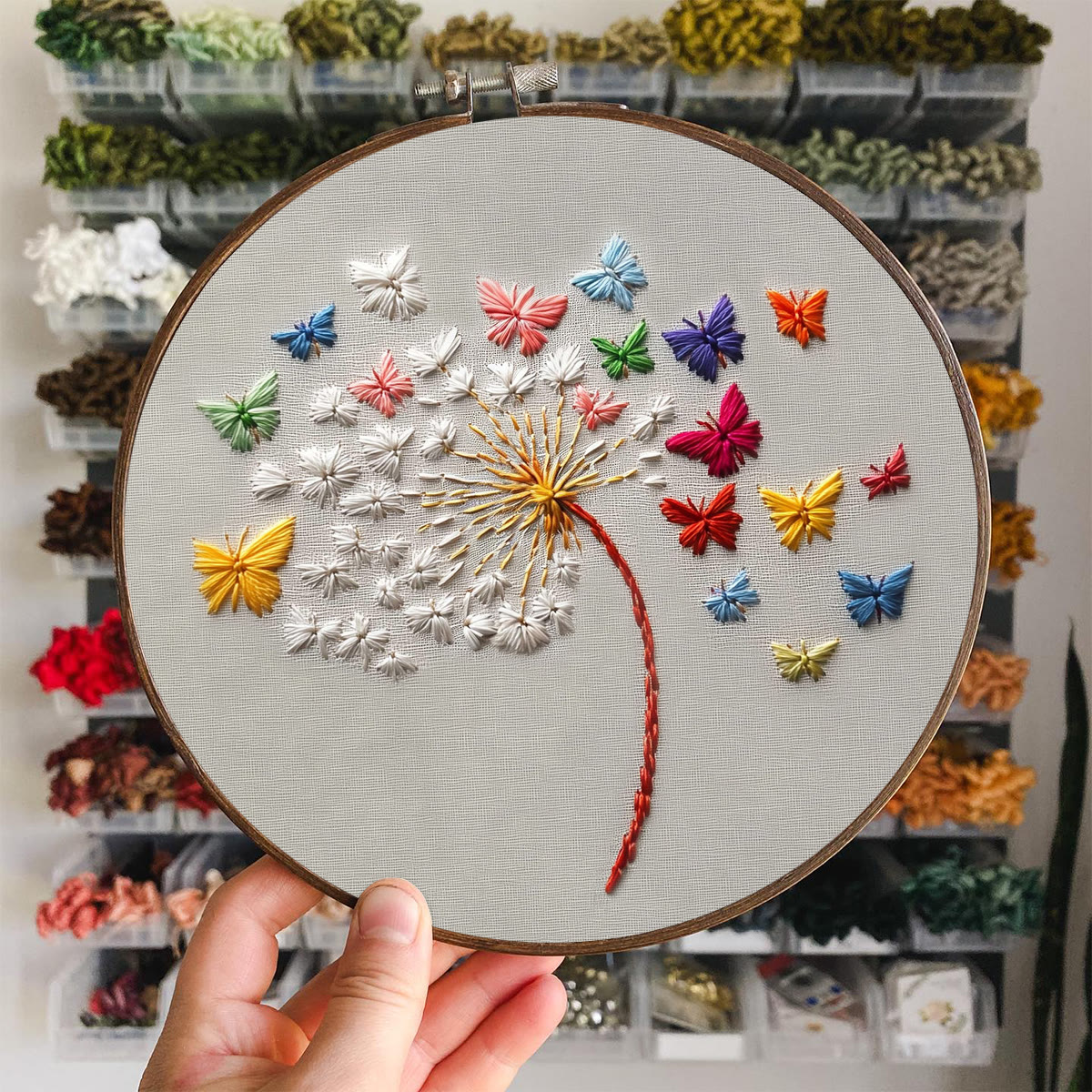 Rubbyoo Embroidery Kit - Dandelion With Butterfly | Easy Handmade Art | Perfect Decorative Gift  - image 5