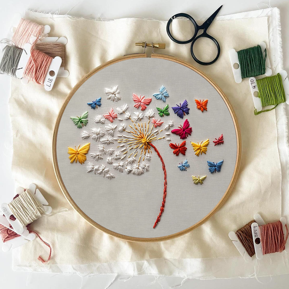 Rubbyoo Embroidery Kit - Dandelion With Butterfly | Easy Handmade Art | Perfect Decorative Gift  - image 4