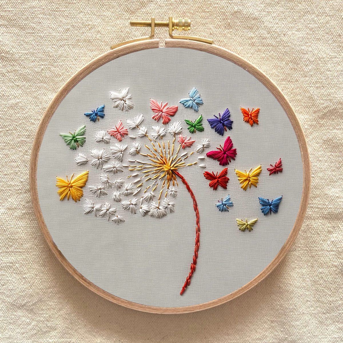 Rubbyoo Embroidery Kit - Dandelion With Butterfly | Easy Handmade Art | Perfect Decorative Gift  - image 7