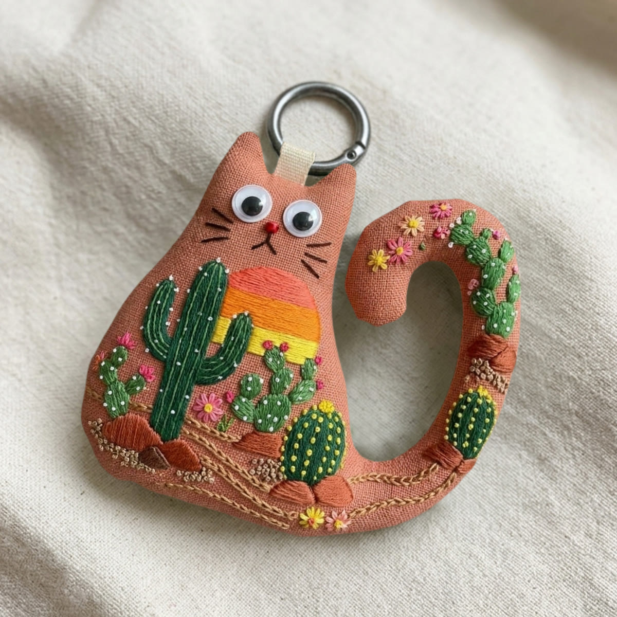 Rubbyoo Cat Embroidery Kit - Saguaro Cactus | Diy Birthday Gift | Summer Bag Decor - image 5