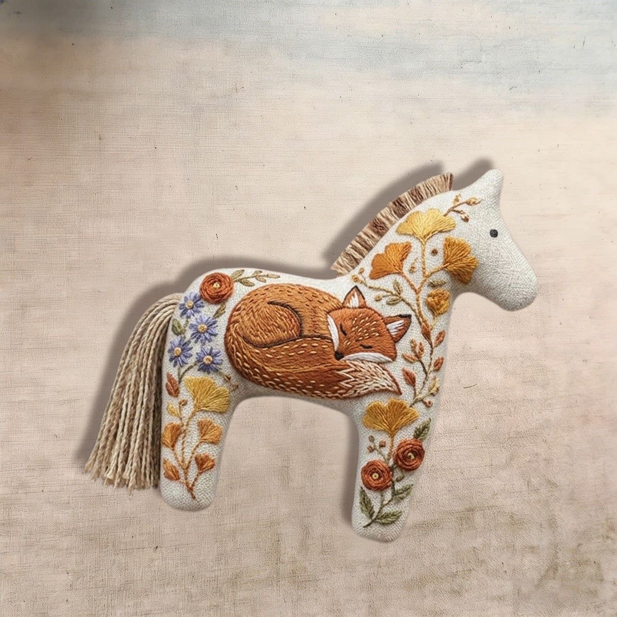 Rubbyoo Dala Horse Embroidery Kit - Sleeping Fox | Handmade Gifts For Crafters | Wall Hanging Accent - image 5
