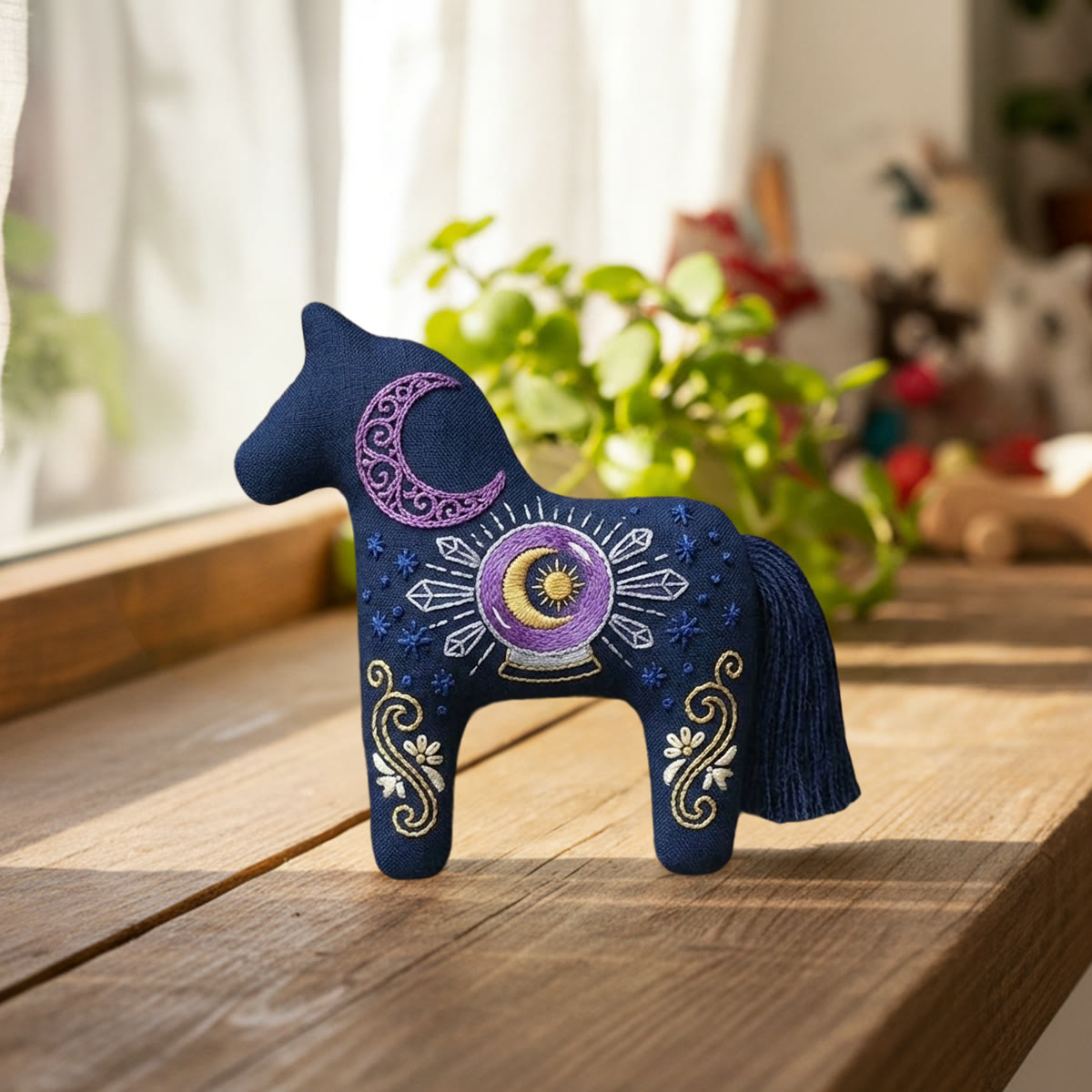 Rubbyoo Dala Horse Embroidery Kit - Crystal Ball | New Car Gift | Rearview Mirror Hanging Accessory - image 4