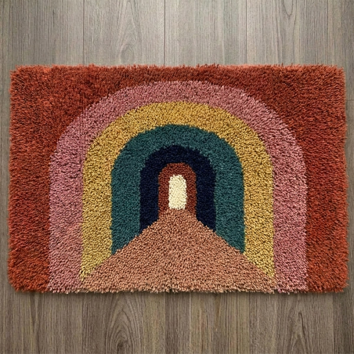 Rubbyoo Latch Hook Rug Kit - Mysterious Door |whimsical Rainbow Arch Design | Beginner Diy Project - 75×50cm - image 1