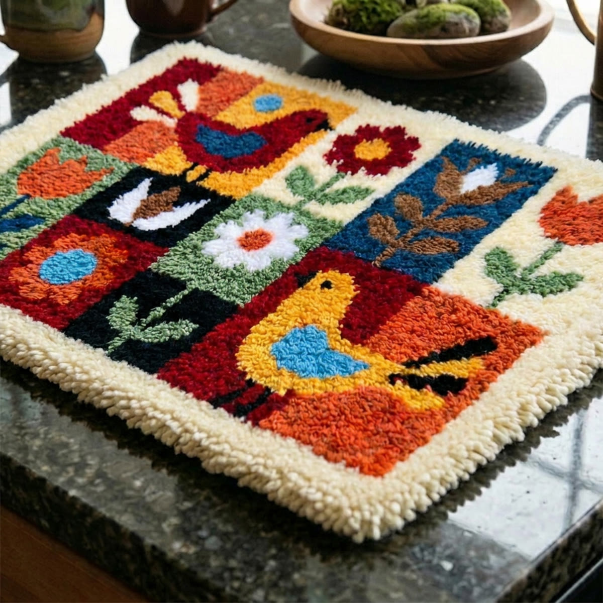 Rubbyoo Latch Hook Rug Kit - Lively Bird | Diy Living Carpet | Perfect Gift For Bird Lovers  - image 4
