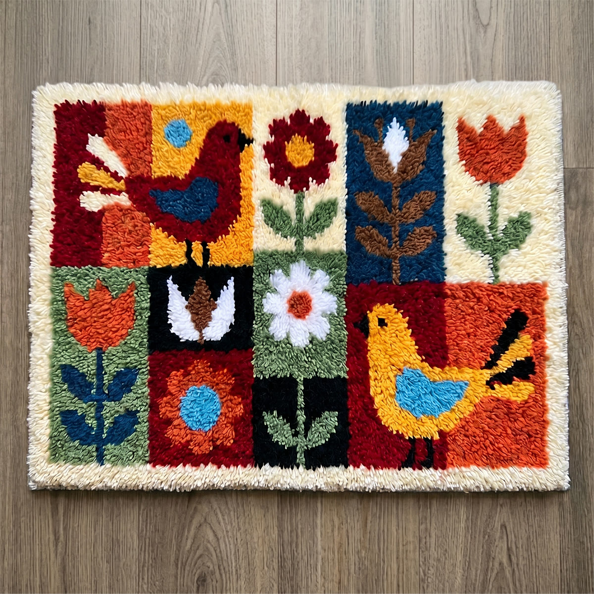 Rubbyoo Latch Hook Rug Kit - Lively Bird | Diy Living Carpet | Perfect Gift For Bird Lovers  - 75×50cm - image 1