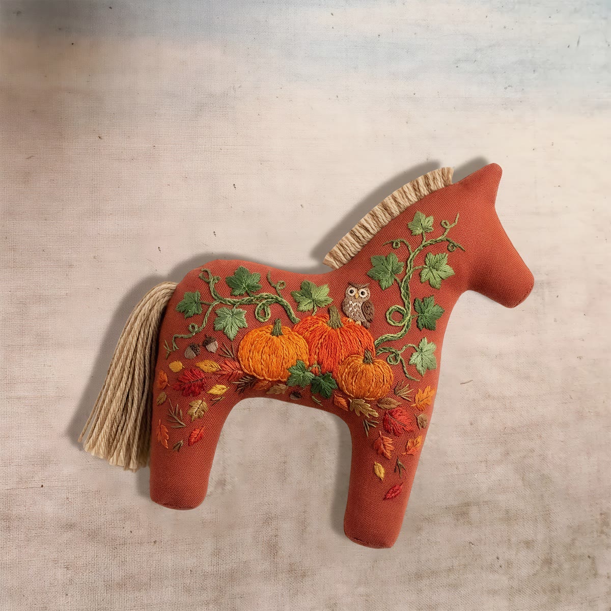 Rubbyoo Dala Horse Embroidery Kit - Pumpkin Patch | Cozy Gift For Friend | Bag Charm - image 4