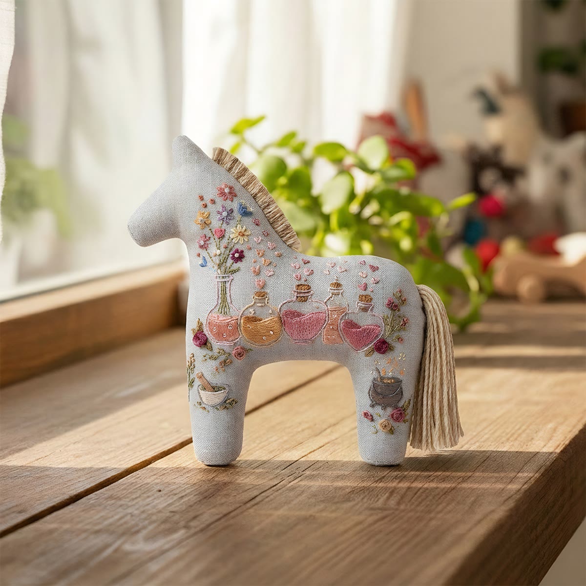 Rubbyoo Dala Horse Embroidery Kit - Magic Potions | Halloween Stocking Stuffers | Colorful Bag Charm - image 3