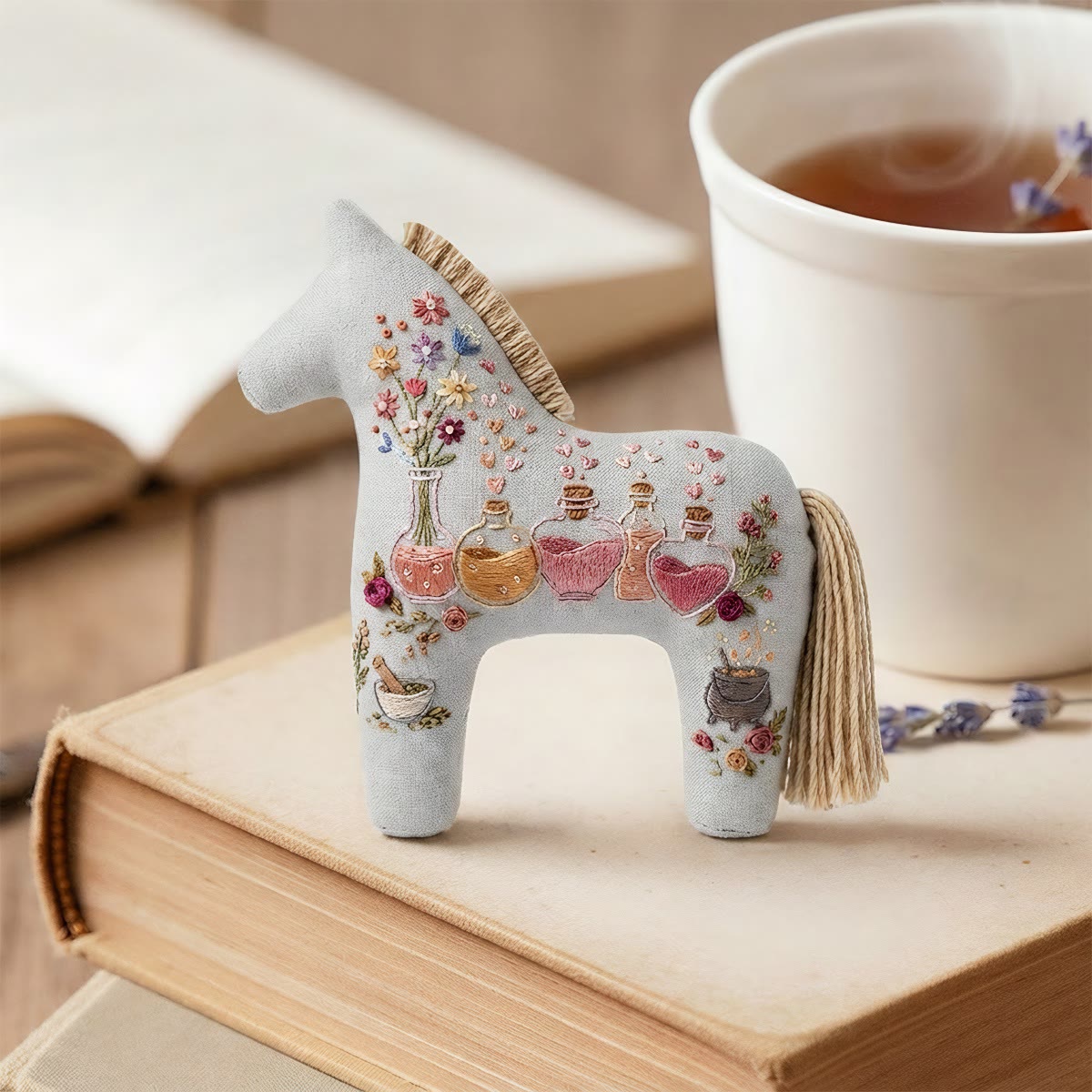 Rubbyoo Dala Horse Embroidery Kit - Magic Potions | Halloween Stocking Stuffers | Colorful Bag Charm - image 2